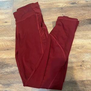Red athletic leggings